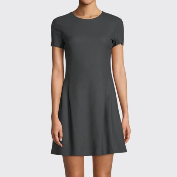 NWOT Theory Wool Corset Tee Dress in Dark Charcoal, Size 4 - Picture 2 of 7